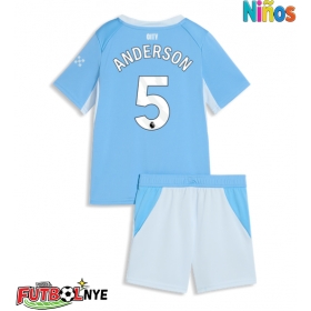 Camiseta Manchester City Elliot Anderson #5 Primera Equipación para niños 2026-27 manga corta (+ pantalones cortos)